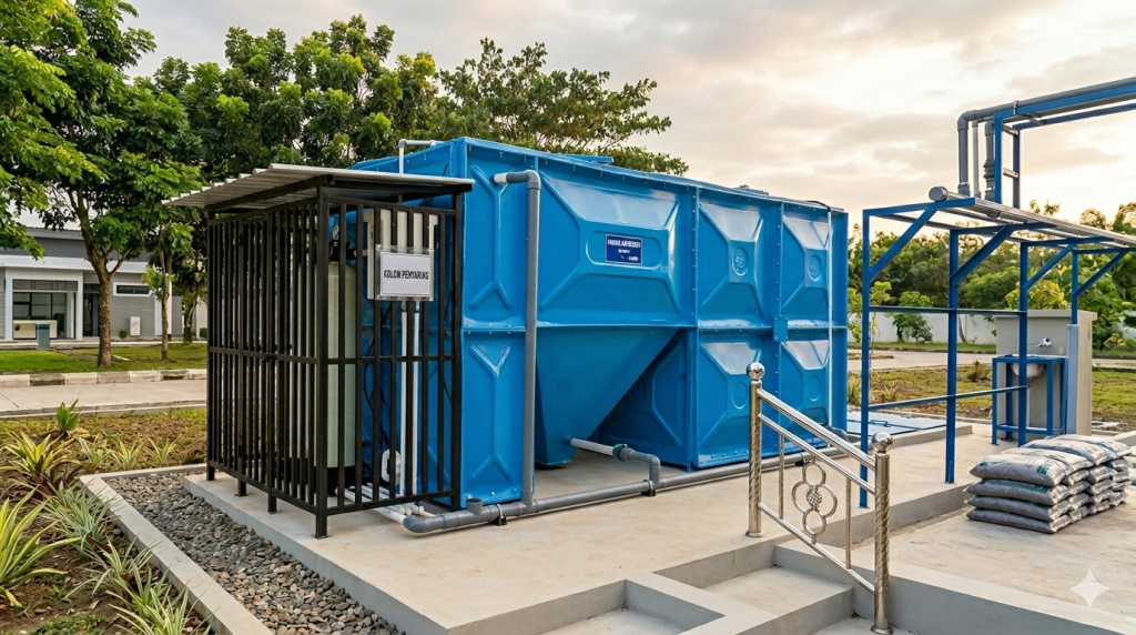 konstruksi IPAL MBG untuk mengolah limbah dapur skala besar secara stabil dan efisien