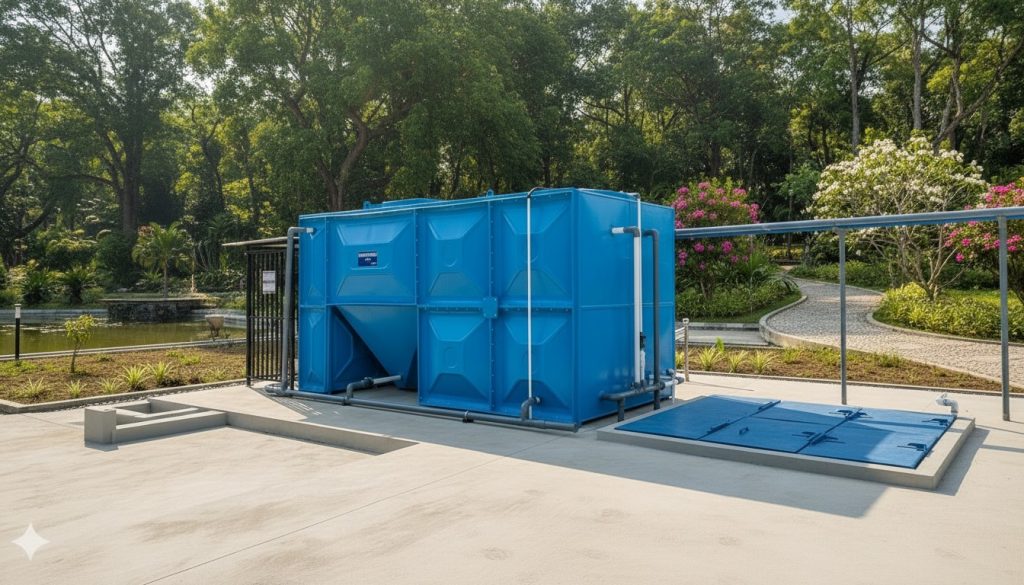 Prinsip kerja IPAL MBG pada sistem pengolahan limbah dapur modern secara bertahap dengan tangki filtrasi dan pemisah lemak