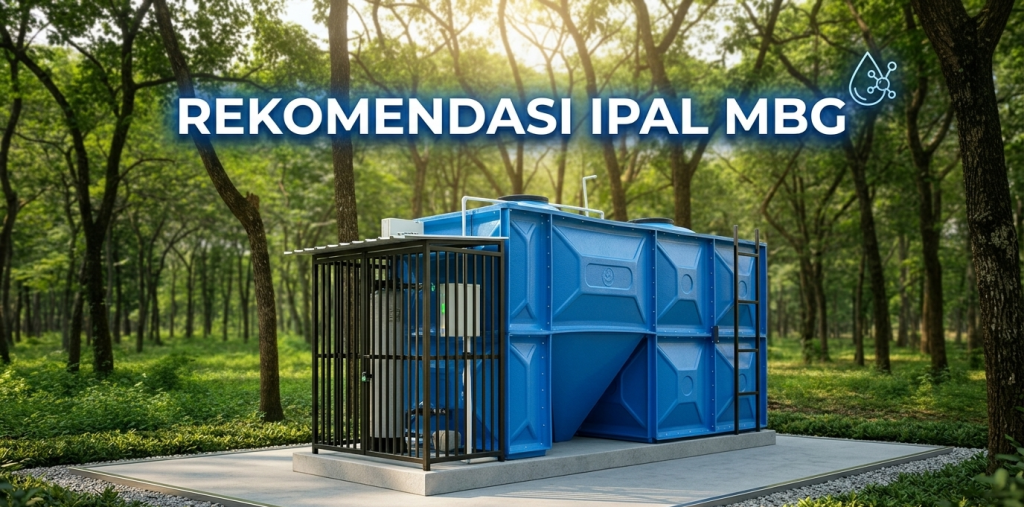 Rekomendasi IPAL MBG untuk dapur 1000 hingga 3000 porsi dengan sistem grease trap dan bak pengendapan limbah dapur produksi
