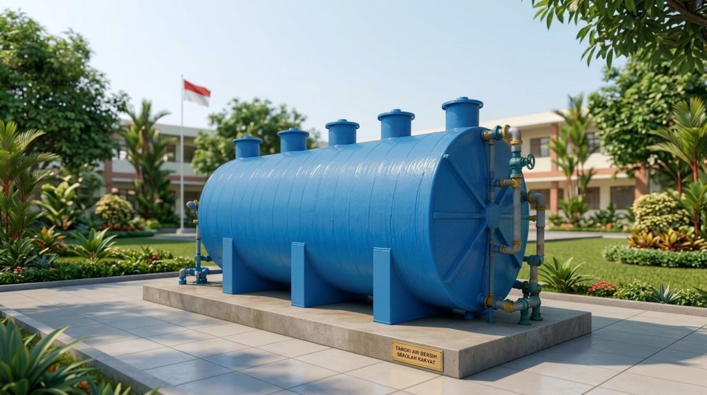 Penerapan STP Sekolah Rakyat menggunakan teknologi pengolahan air limbah modern dengan sistem biofilter, aerasi, dan filtrasi untuk mendukung sanitasi sekolah yang sehat.